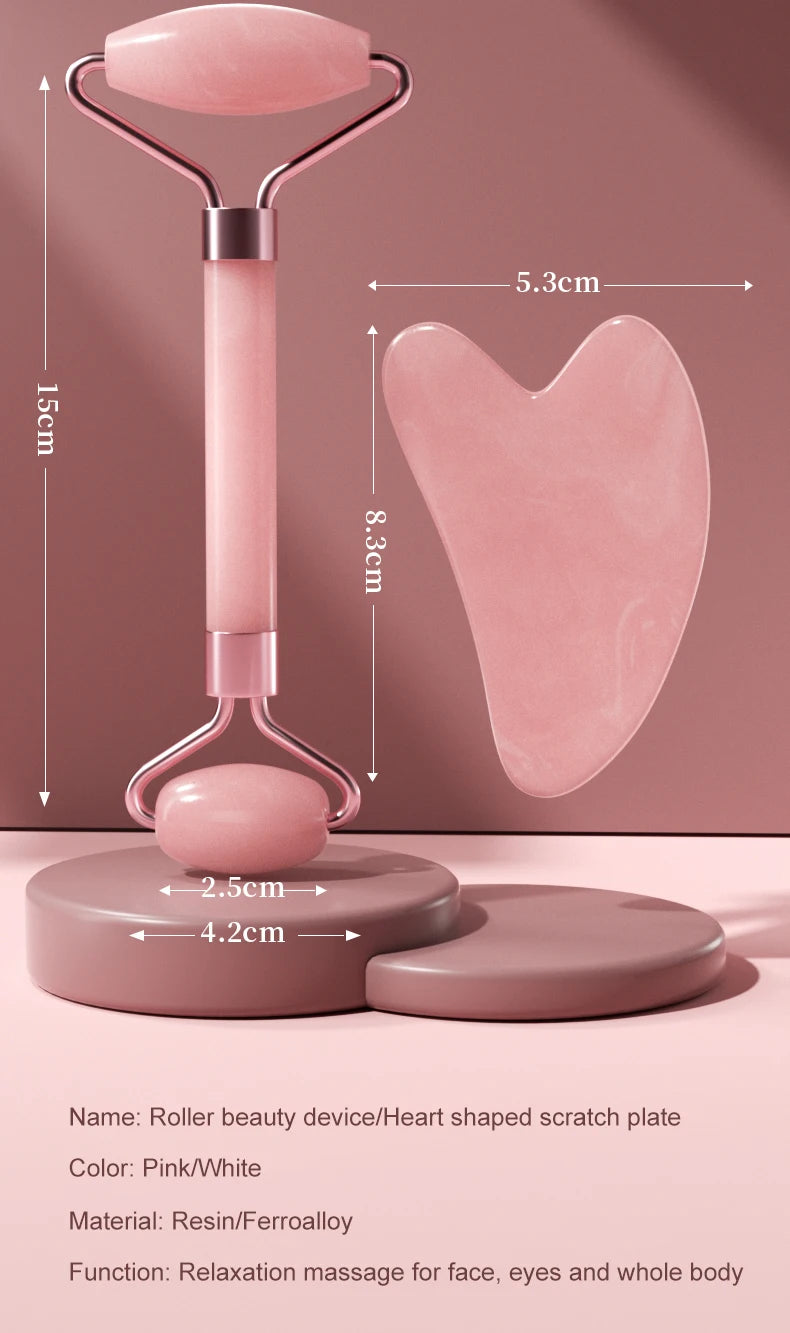 Gemstone Facial Roller & Gua Sha Set