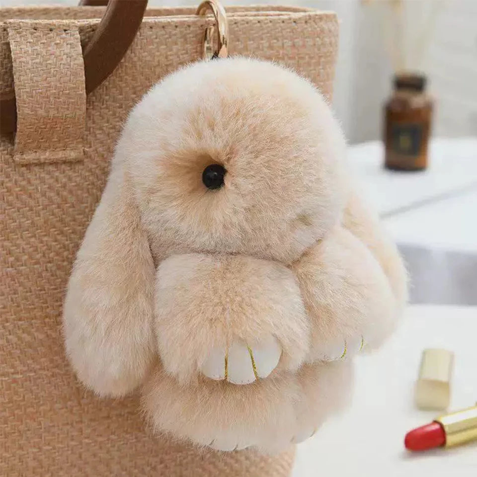 Fluffy Bunny Keychain