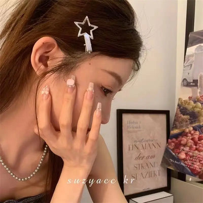 Trendy Silver Metal Hair Clips Set