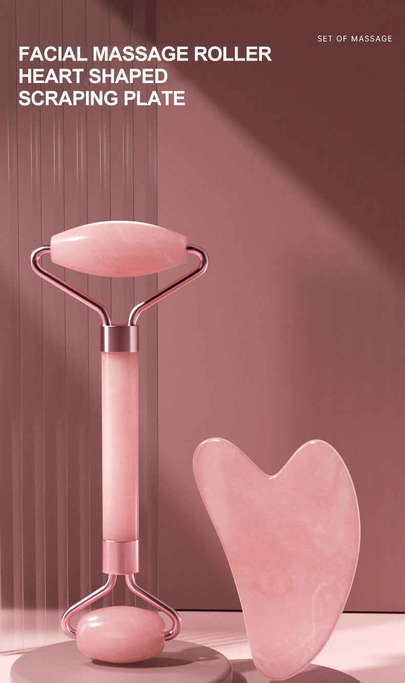 Gemstone Facial Roller & Gua Sha Set
