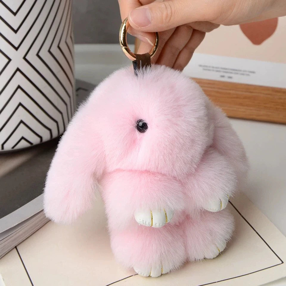 Fluffy Bunny Keychain