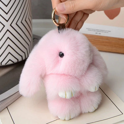 Fluffy Bunny Keychain