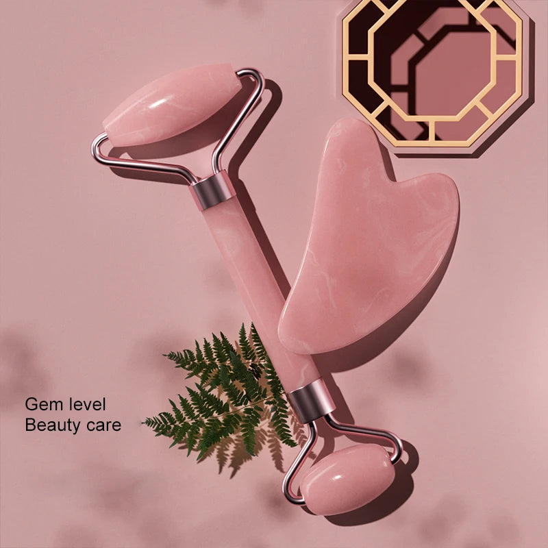 Gemstone Facial Roller & Gua Sha Set