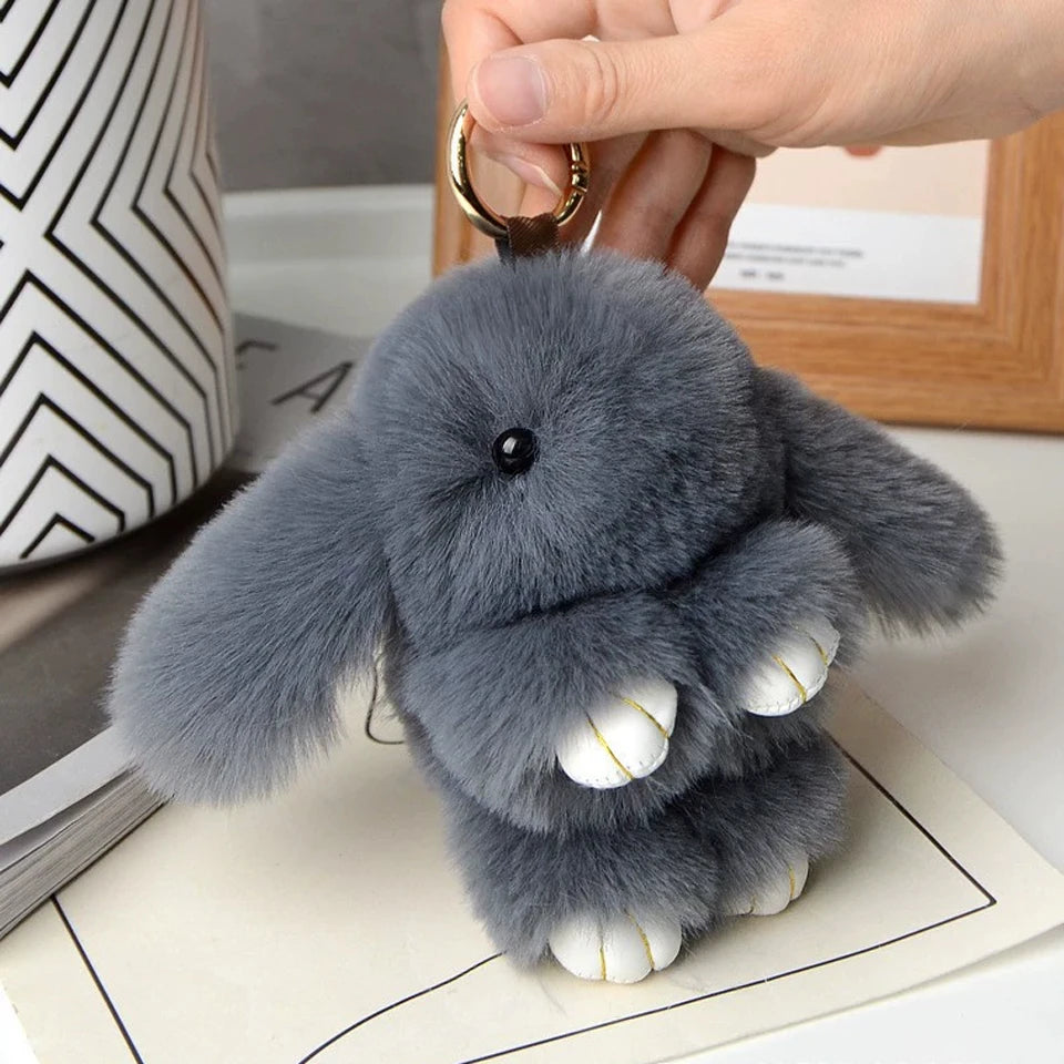 Fluffy Bunny Keychain