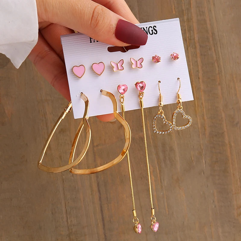 Elegant Gold-Tone Earrings Set with Pearls