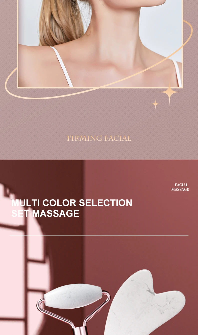 Gemstone Facial Roller & Gua Sha Set
