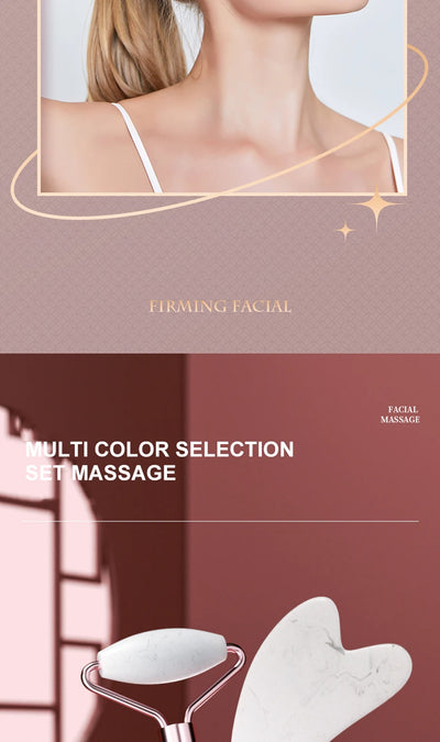 Gemstone Facial Roller & Gua Sha Set
