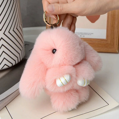 Fluffy Bunny Keychain