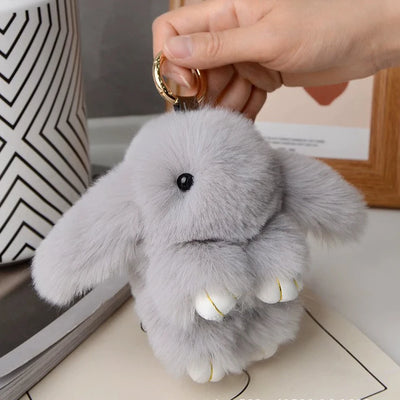 Fluffy Bunny Keychain