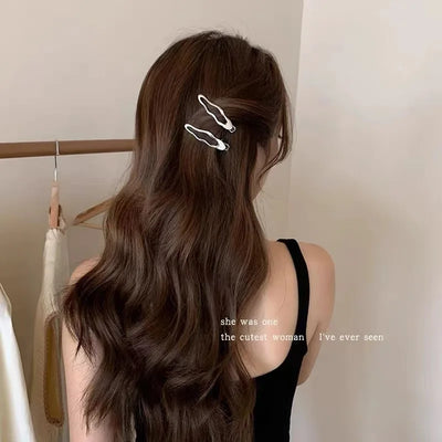 Trendy Silver Metal Hair Clips Set