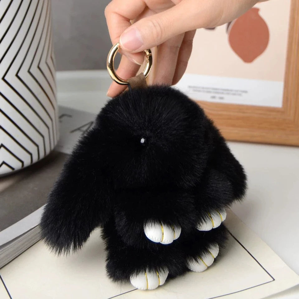 Fluffy Bunny Keychain