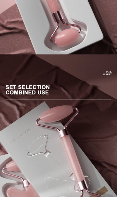 Gemstone Facial Roller & Gua Sha Set